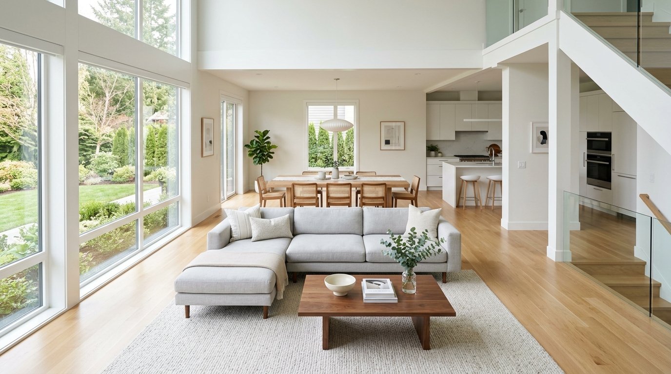 Professional hands working with precision on a freshly painted wall