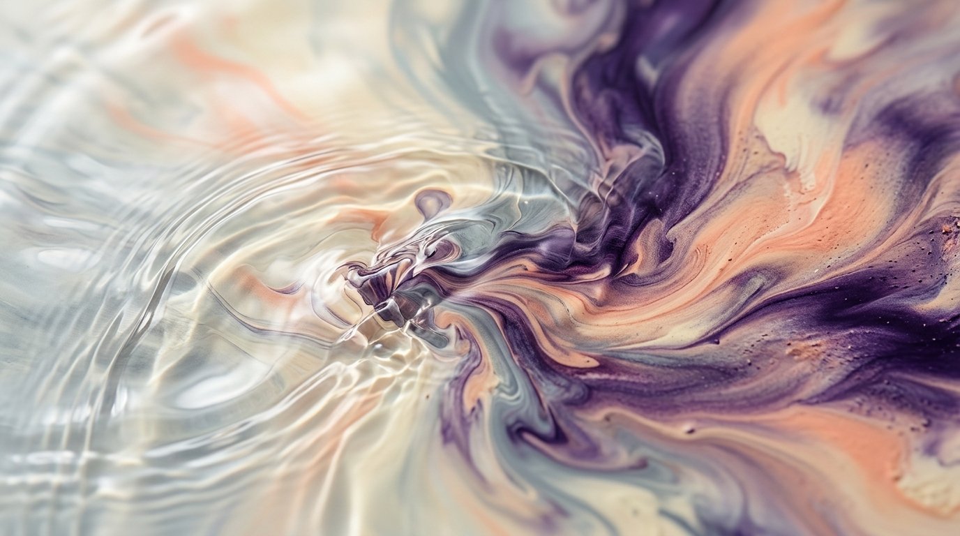 Abstract artistic blend of water ripples and paint textures representing transformation