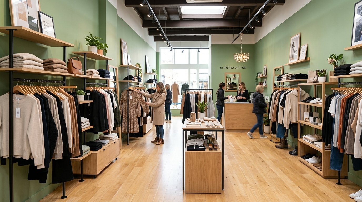 The interior of a freshly painted, clean, and inviting contemporary retail store